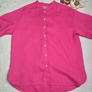 Boden Vibrant Pink Button-Up Shirt Top